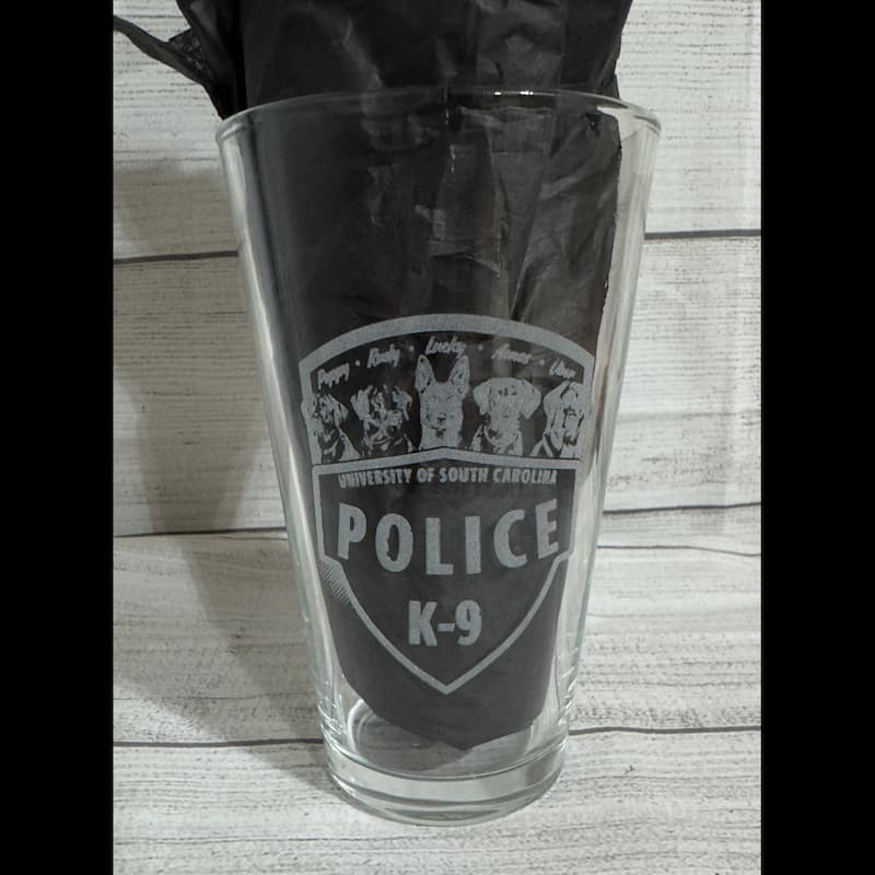 K9 Etched Glass Display